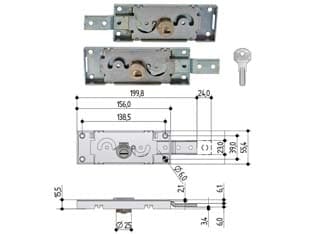 Serratura per Serranda Laterale Cilindro Tondo S711 Dx Sx Accoppiate - 2