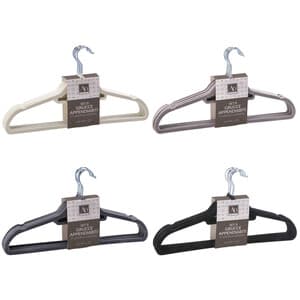 GRUCCIA APPENDIIABITI IN PLASTICA VELLUTATA  8 PZ- 1,0 pz - 2