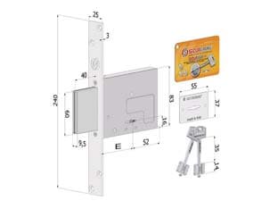 Serratura Infilare a Doppia Mappa 2031 70 mm (2031XZB7025AM2) Securemme - 2
