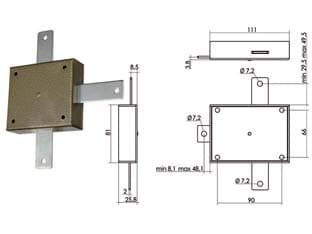 DEVIATORE APPLICARE PER SERRATURA QUINTUPLICE- - (140/40) - 1 pezzi MOIA - 2