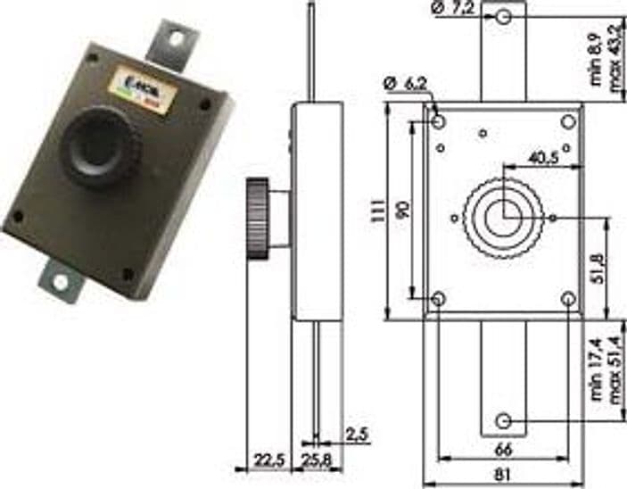 Serratura Applicare per Antine con Pomolo Interno (140P) Moia - 2