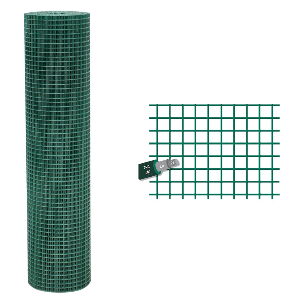 Rete Elettrosaldata Plastificata 6 x 6 Filo H. x Ø 1,0 mm 100 cm 25 mt - 2