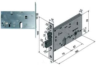 Elettroserratura da Infilare per Fasce 78 mm H 306 60 mm (30660010) Welka - 2