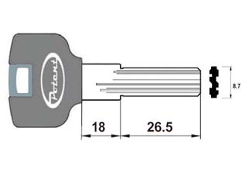 Chiave Grezza Profilo Piatto 4000.K.G R1 Potent 10 Pezzi - 2