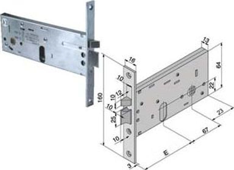 Elettroserratura da Infilare per Fasce 64 mm H 304 70 mm (30470010) Welka - 2
