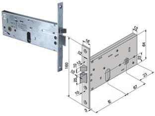 Elettroserratura da Infilare per Fasce 64 mm H 304 70 mm (30470010) Welka - 2