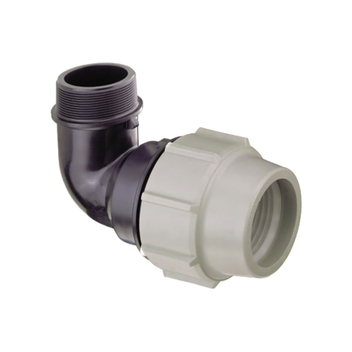 Raccordo Curvo a Compressione Filettato Maschio Femmina Ø 20 x ½ PN16 PSN - 2