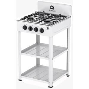 Cucina 4 Fuochi 2 Mensole 49 x 49 cm Bianco - 2