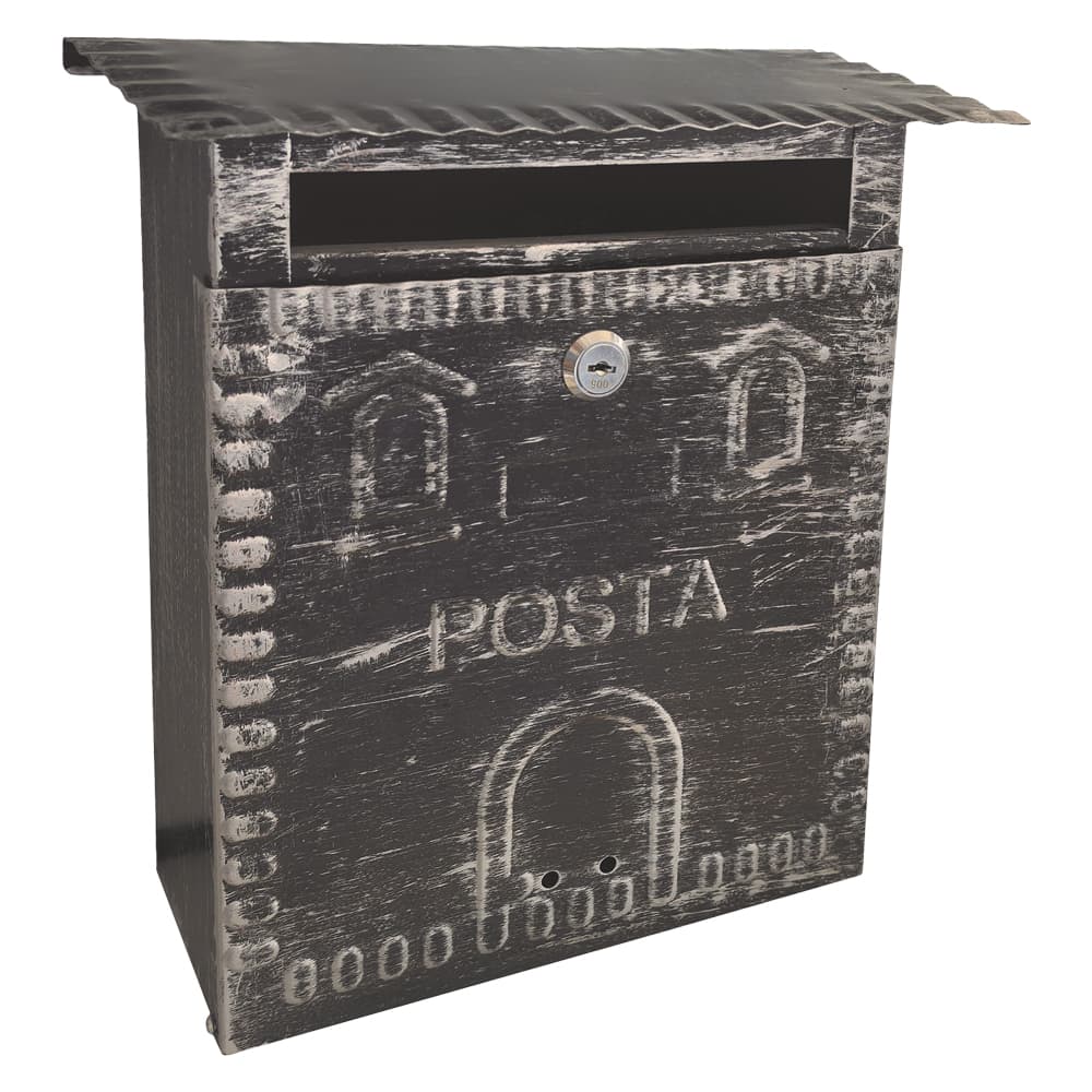 Cassetta Postale Kasart Fresia Argento Nero Antico 26 x 10 x 29 cm - 2
