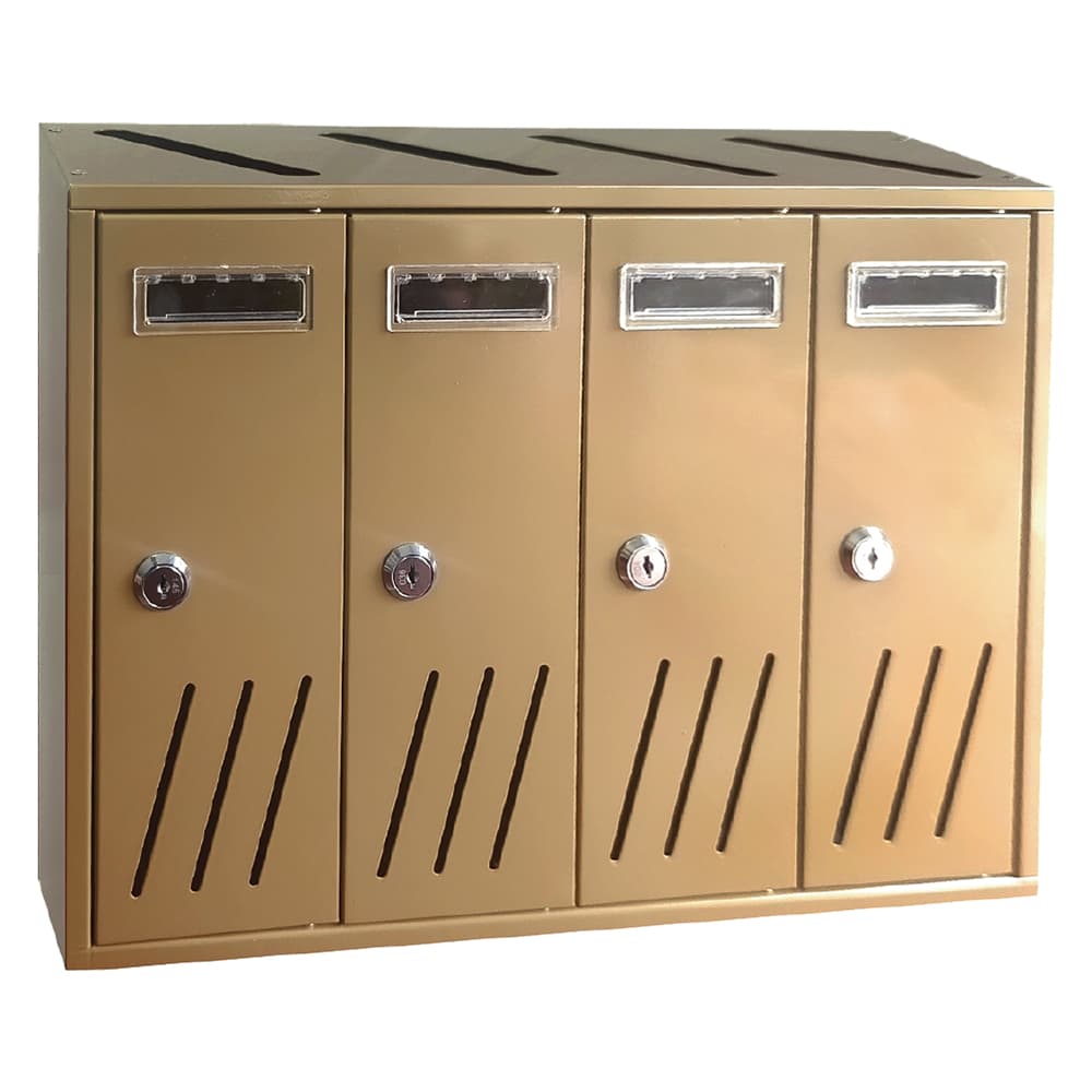 Cassetta Postale Condominiale 4 Posti Bronzo Acciaio 42,5 x 17,5 x H30 cm - 2