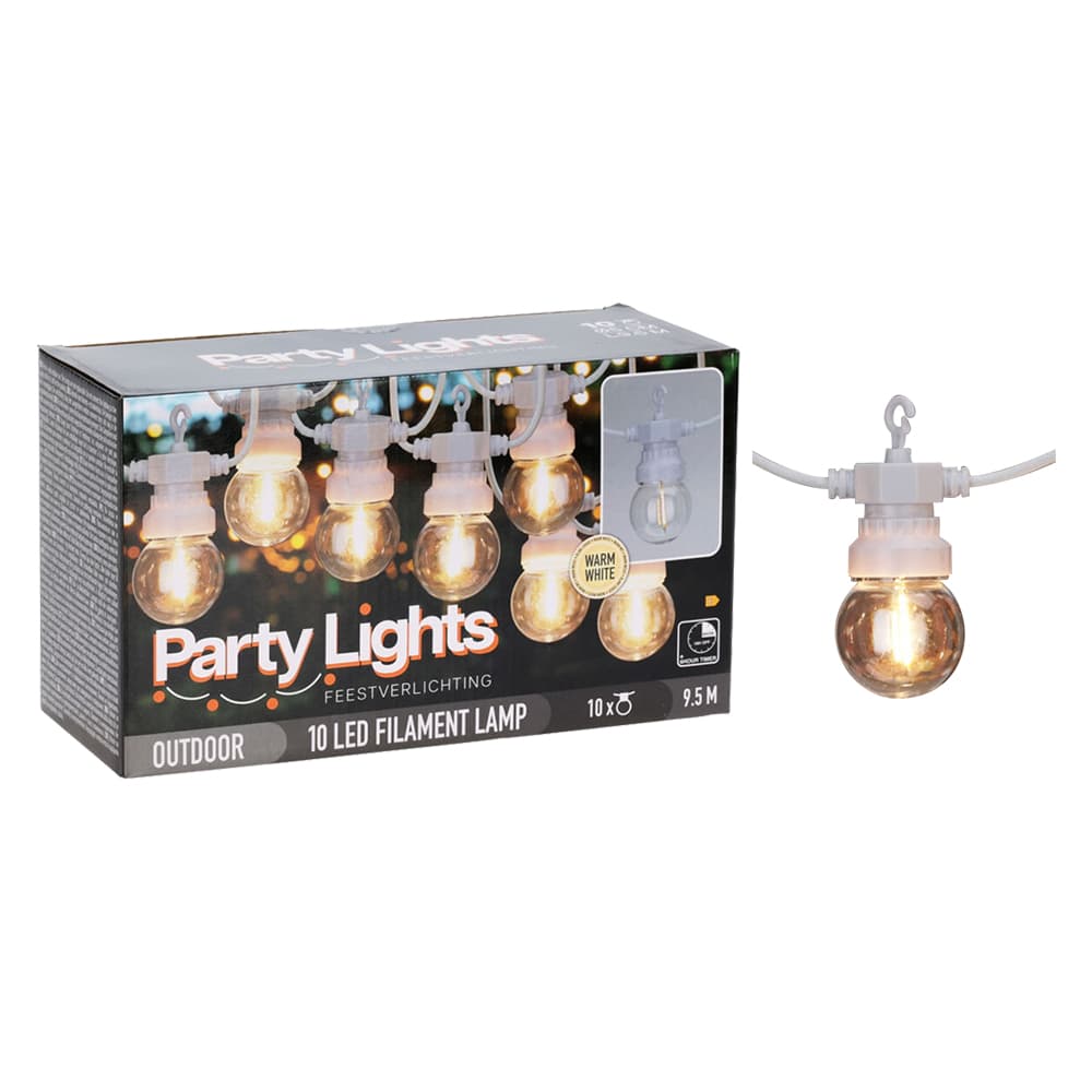 Catena Lineare a LED 10 LED Party Lights 9,5 mt - 2
