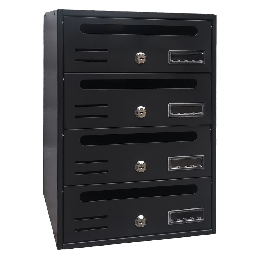 Cassetta Postale Condominiale 4 Posti Antracite cm 30,2 x 17,5 x H42,5 - 2