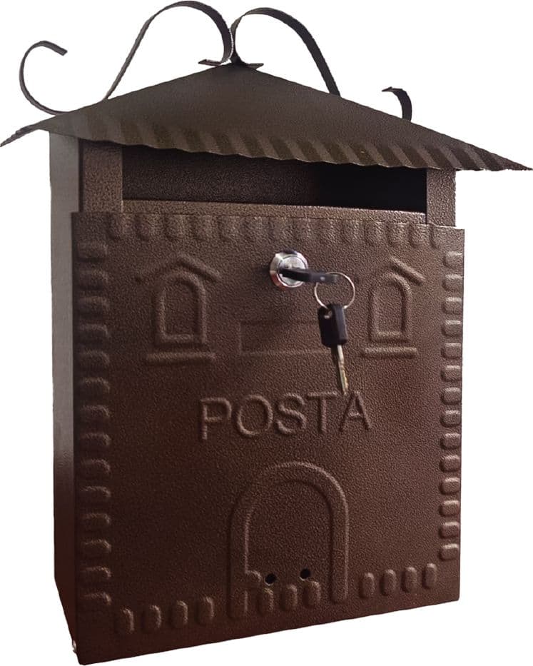 CASSETTA POSTALE 'IRIS' cm 36x9x h 32 - rame antico  - KASART - 2