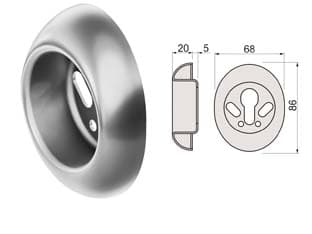 Bocchetta Antistrappo A5683GR Cromo Satinato 68 MMX86X25H. Ø 50 mm - 2