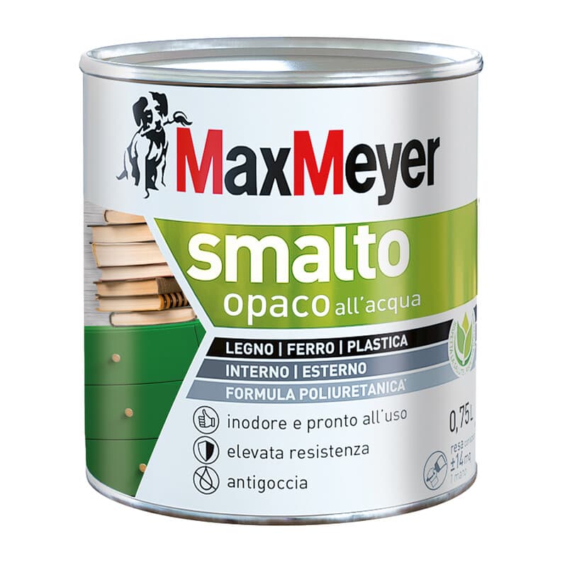 Smalto Allacqua Poliuretanico Opaco 0,750 l Marrone Max - 2