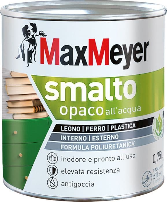 Smalto Allacqua Poliuretanico Opaco 0,750 l Grigio Fumo Max - 2