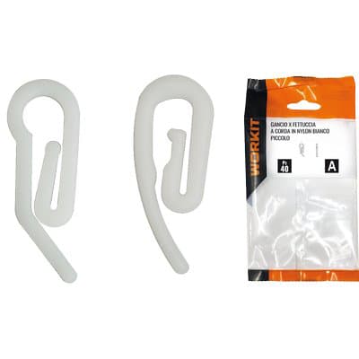 Gancio per Fettuccia a Corda Self Workit Nylon Bianco Grande 30 Pezzi - 2