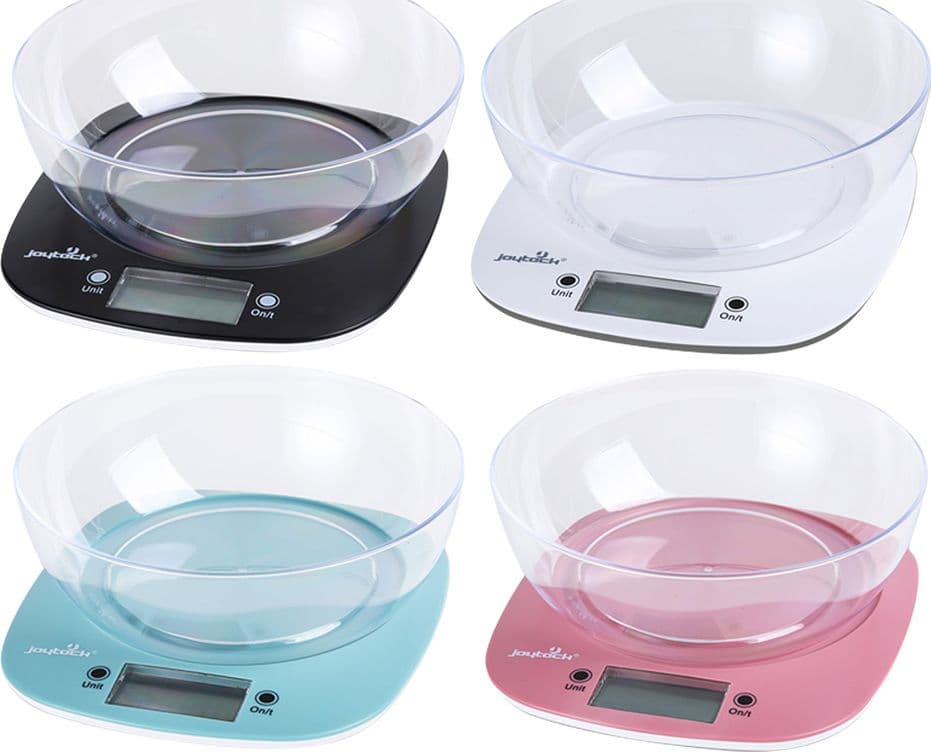 BILANCIA DIGITALE DA CUCINA CON CIOTOLA portata massima 5 kg - ciotola ml 1400  - JOYTECK