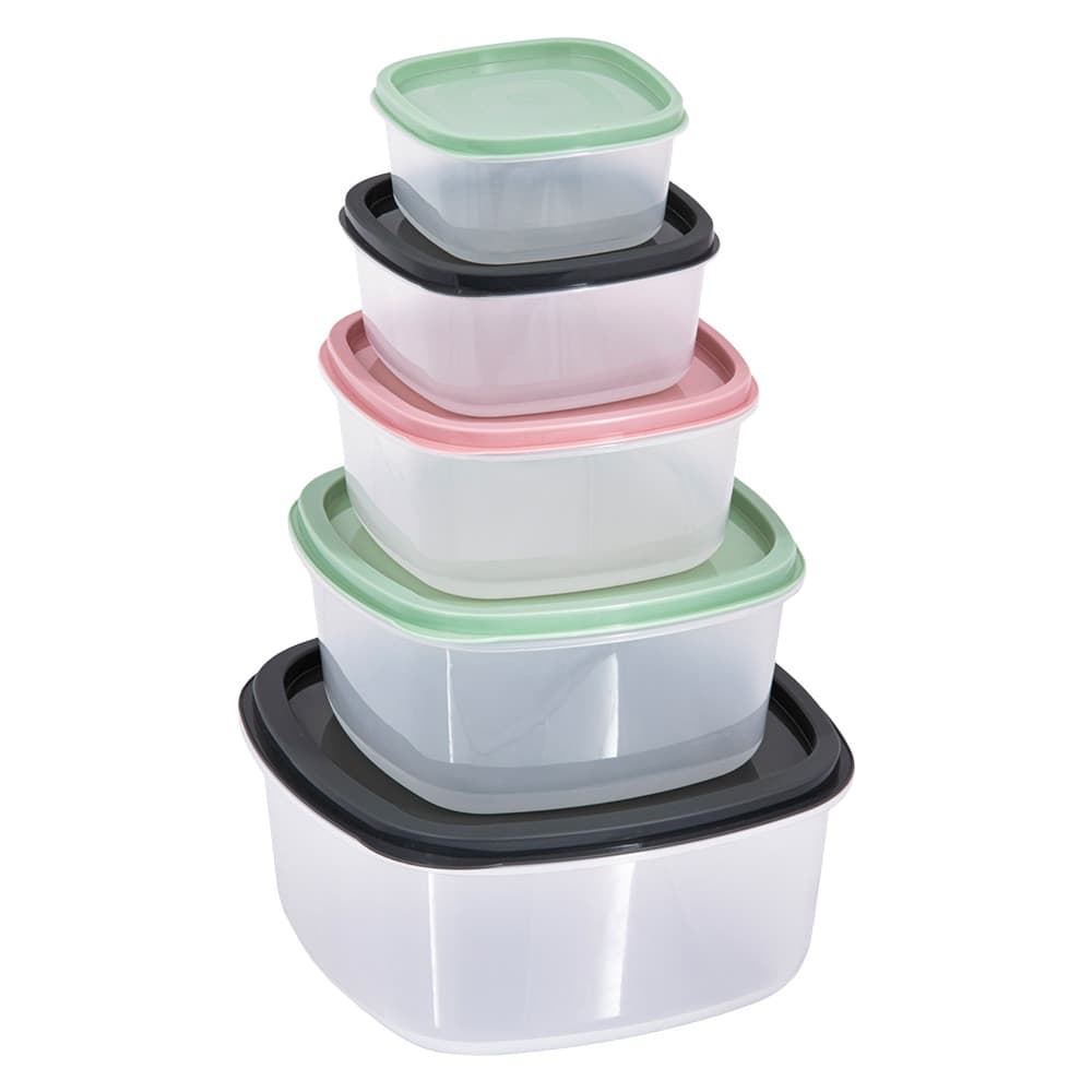 CONTENITORE PER ALIMENTI QUADRATO 'KEEPER' pz. 5  - BricoGo – Senza Marca