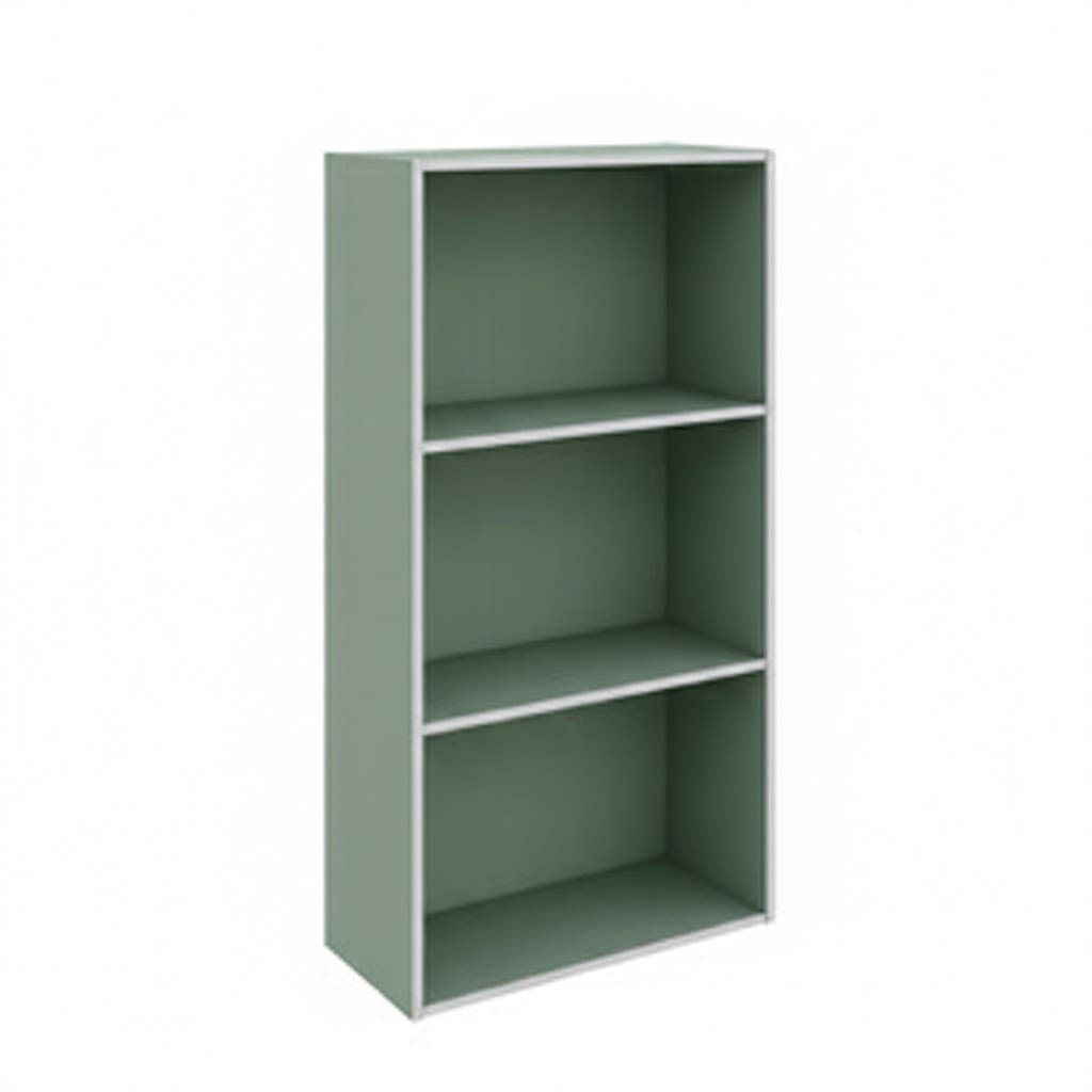 Libreria Colonna 2 Ripiani Design Moderno Colore Verde Salvia per Soggiorno - 2