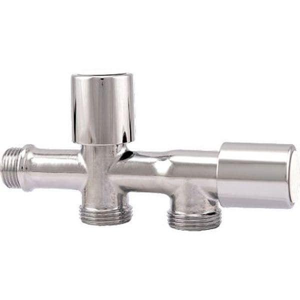 Doppio Rubinetto a Vite per Lavatrice 240 Itap Ottone Cromato 1/2MX3 4 M