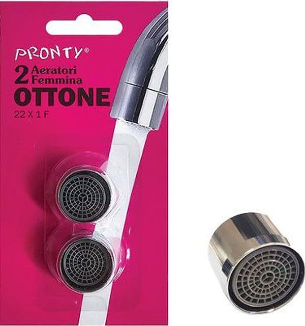 Aeratore Rubinetto Self Pronty Ottone Cromato M22 x 1 mm 2 Pezzi - 2