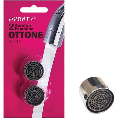 Aeratore Rubinetto Self Pronty Ottone Cromato M22 x 1 mm 2 Pezzi - 2