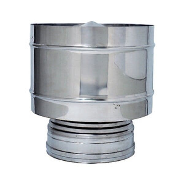 Fumaiolo a Botte INOX Dop Parete D 13 x 18 cm - 2