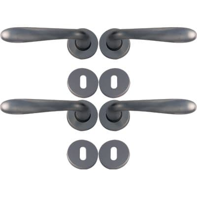Maniglia Goccia Cromo Rosetta Foro Patent Zama Cromo Satinata Q8 4 Pezzi - 2