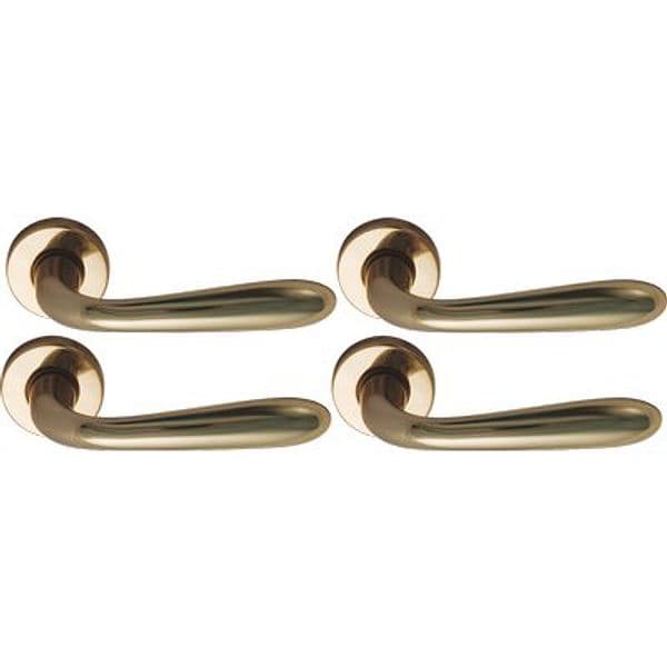 Mezza Maniglia Goccia Ottone Zama Ottone Lucido Q8 Dx 4 Pezzi - 2