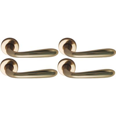 Mezza Maniglia Goccia Ottone Zama Ottone Lucido Q8 Dx 4 Pezzi - 2