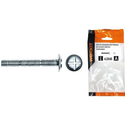 Vite di Fissaggio per Pomolo Self Workit Acciaio Zincato 4 x 45 mm 5 Pezzi - 2