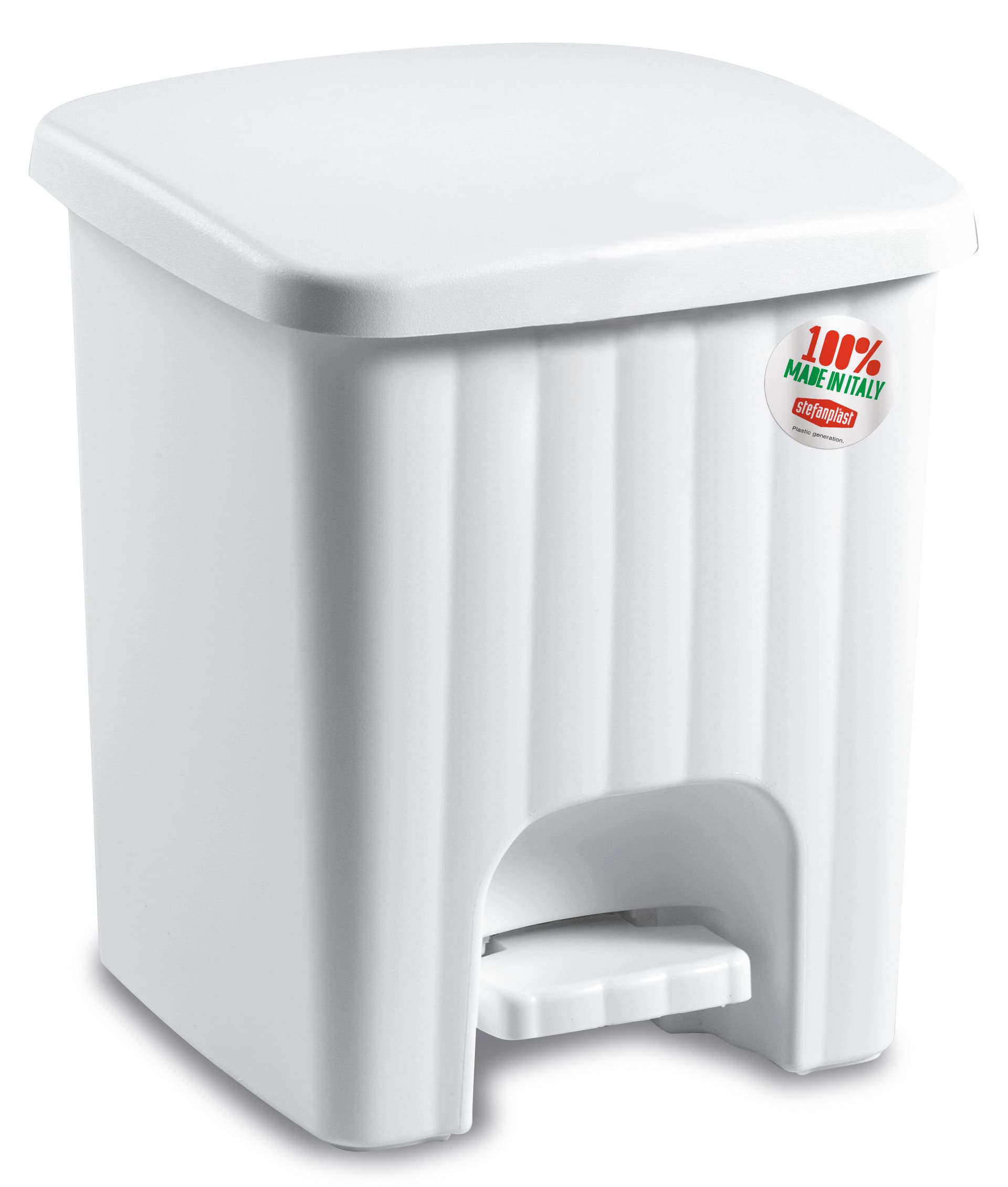 Pattumiera Quadra Pedalina L 4 5 cm 21 x 21X24 H Colore Bianco Stefanplast - 2