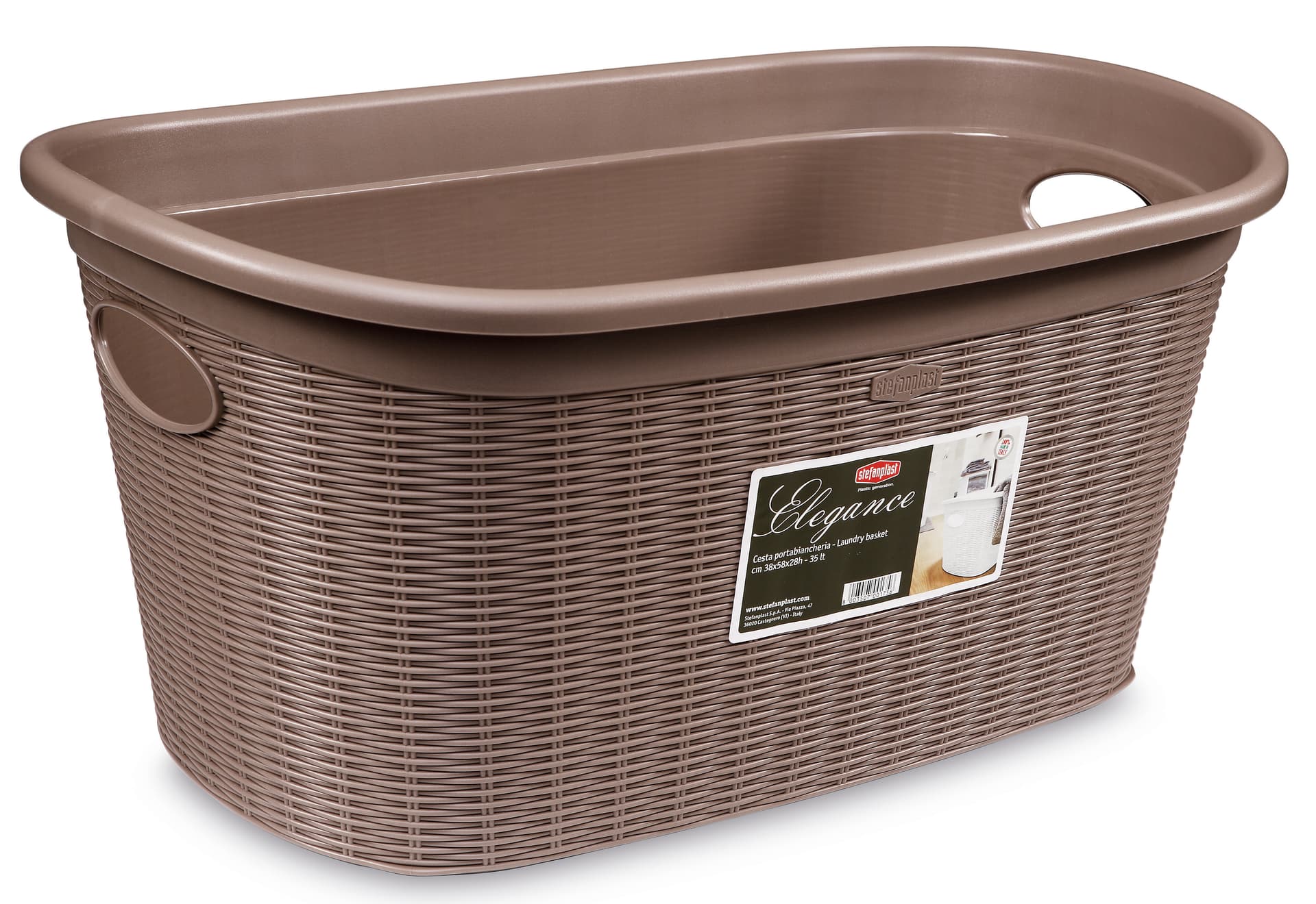 Cesta Portabiancheria Elegance L 35 cm 58 x 38X28 H Colore Bianco - 2