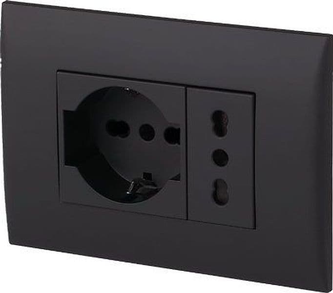 Placca Precomposta 2211 Electraline Nero 220 V 2 Pezzi