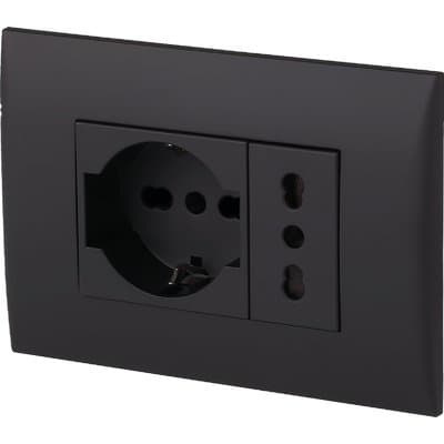 Placca Precomposta 2211 Electraline Nero 220 V 2 Pezzi - 2