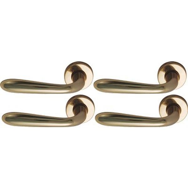 Mezza Maniglia Goccia Ottone Zama Ottone Lucido Q8 Sx 4 Pezzi - 2