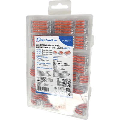 Morsetto Connessione Volante Leva Kit Electraline Mmq 0,2 x 4 45 Pezzi - 2