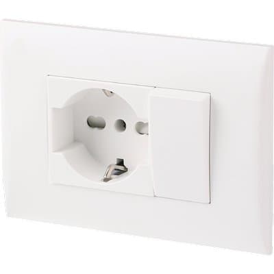 Placca Precomposta 2212 Electraline Bianco 220 V 2 Pezzi - 2