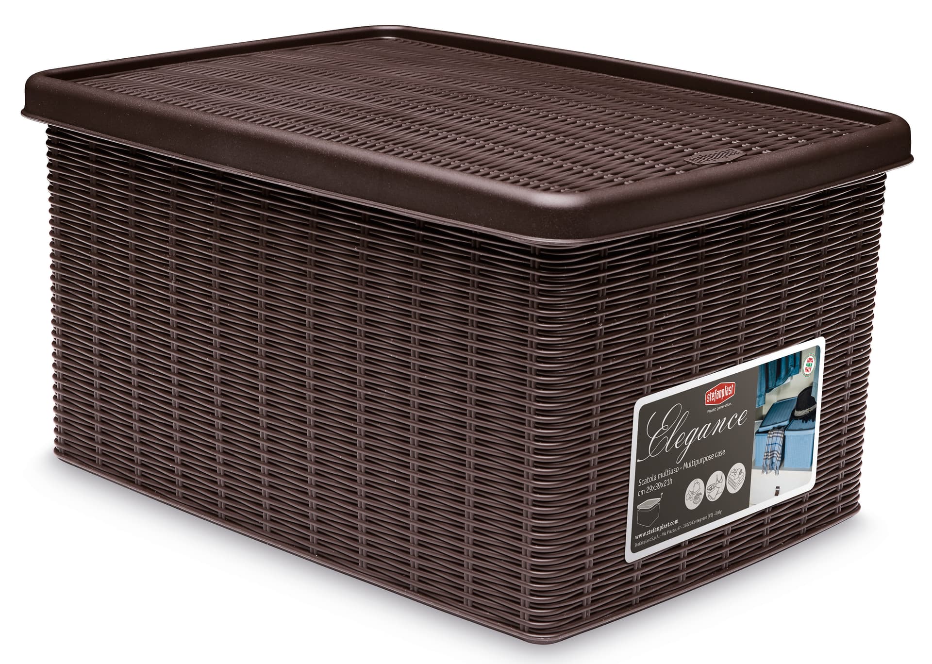 Contenitore Multiuso Elegance L 15 cm 29 x 39X21 H Colore Tortora - 2