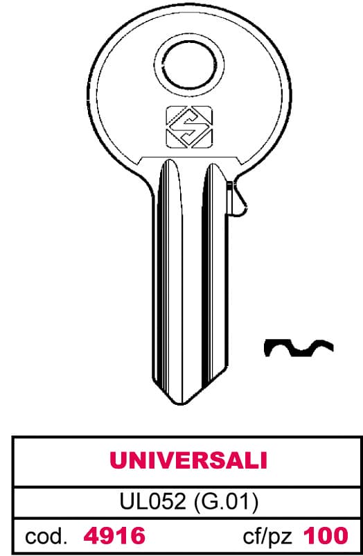 Chiave Asc UL052 (g.vab 0) Universale 100 Pezzi Silca - 2