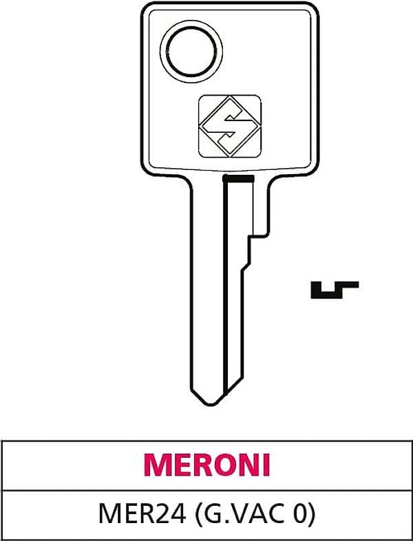 Chiave Ottone MER24 (g. Vac 0) Meroni 20 Pezzi Silca