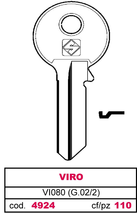 Chiave Asc VI080 (g.vac 2) Viro 100 Pezzi Silca - 2