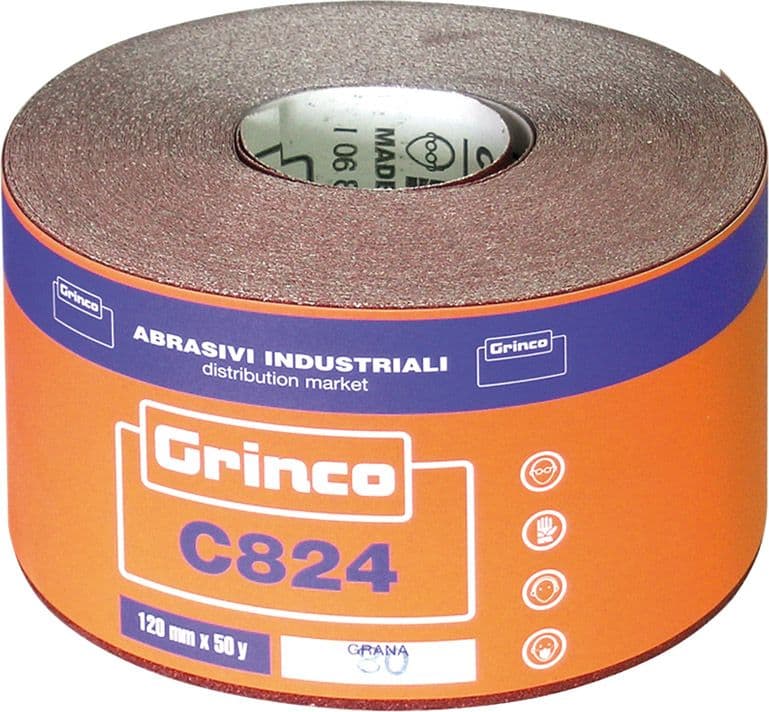 Carta Abrasiva Grinco C824 Cm 11 5 H x 45MT. Grana 60 Abrasivi Industriali - 2