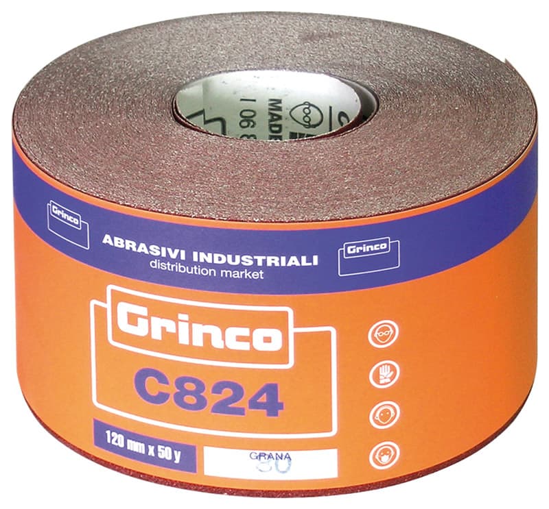 Carta Abrasiva Grinco C824 Cm 11 5 H x 45MT. Grana 220 Abrasivi Industriali - 2