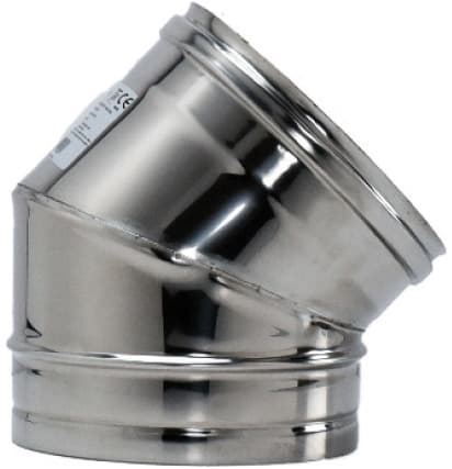 Gomito a 45 ° Inox AISI 304 per Stufa Ee ? Cm 25 - 2
