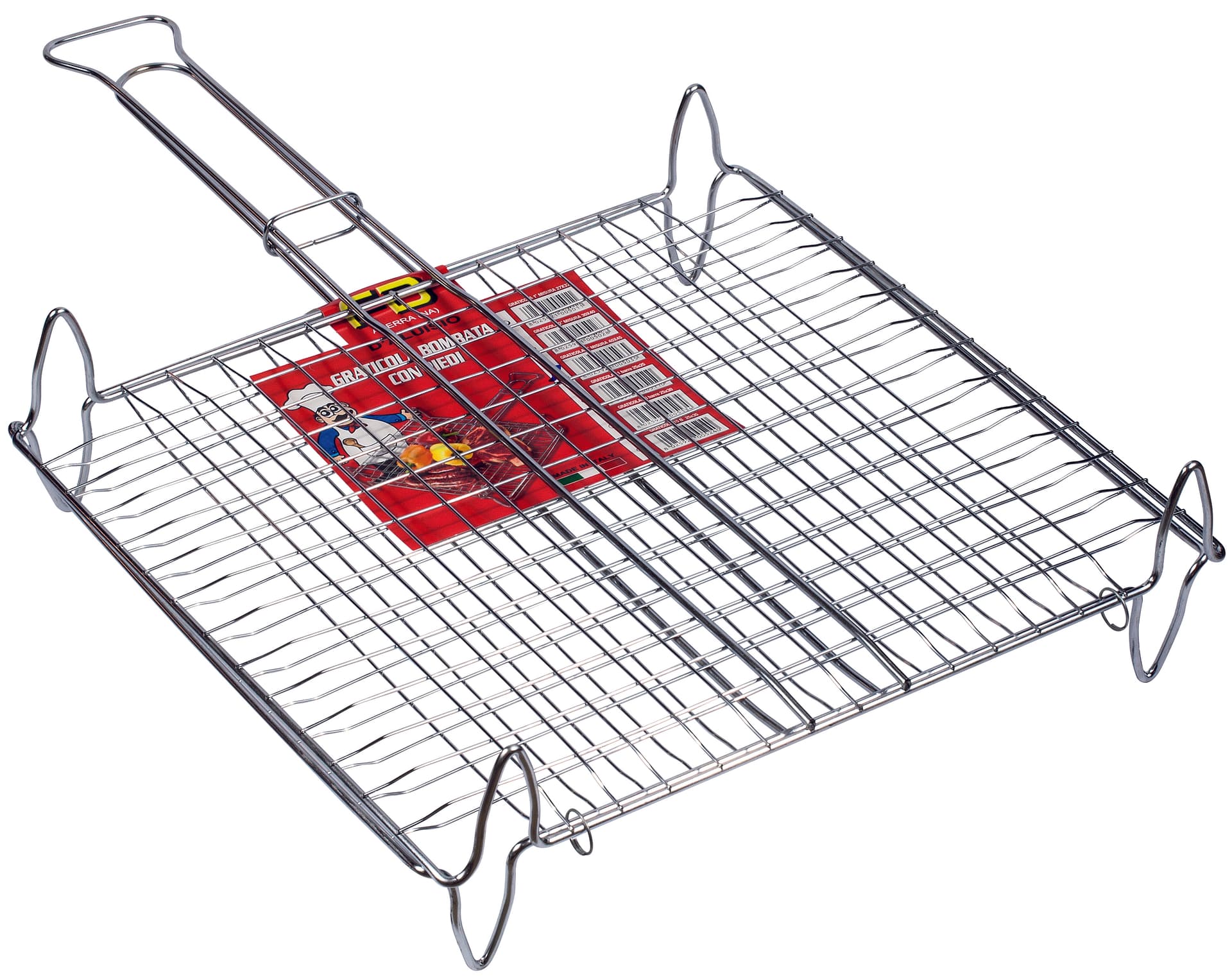 Graticola Tipo Bombato con Piedi Alti Cm 22 x 27 - 2