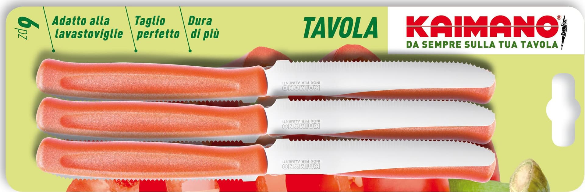 Set Colore Telli da Tavola Dinamik 6 Pezzi Colore Rosso Kaimano