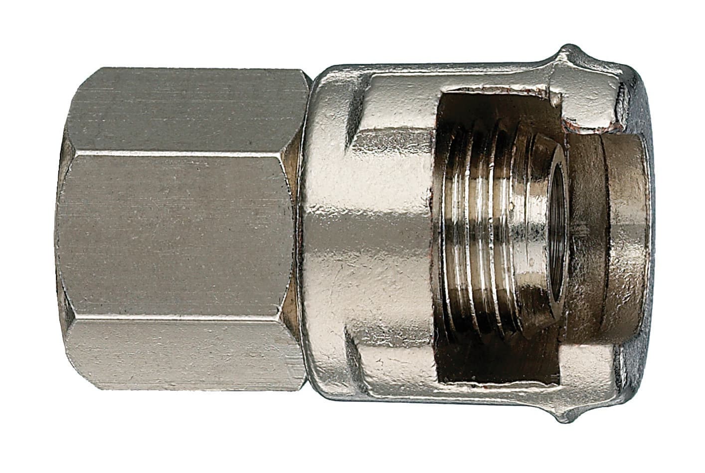 Raccordo Filettato per Compressori Dado Fresato ¼ F 10 Pezzi - 2