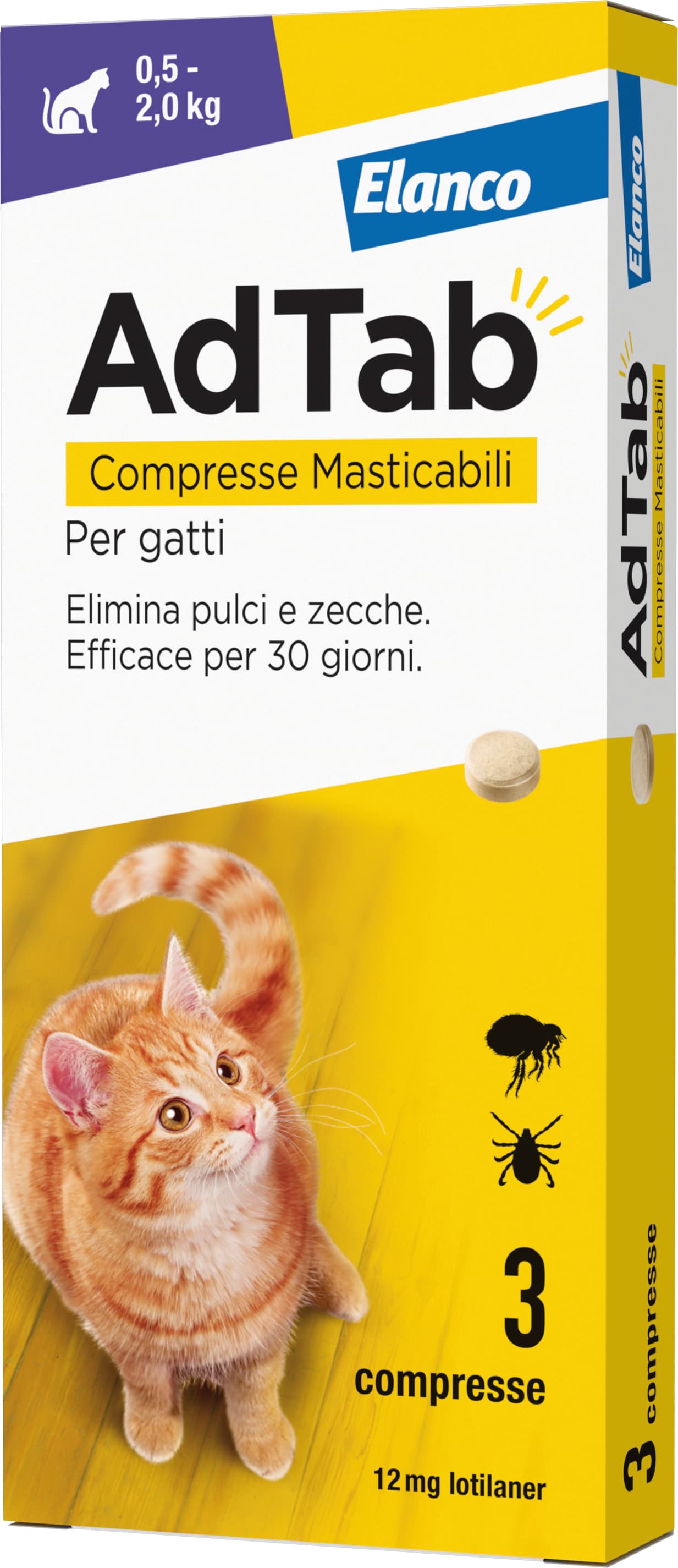 Antiparassitario Compressa Masticabile Adtab x Gatti 0 5÷2 0 kg (cf. 3 - 2